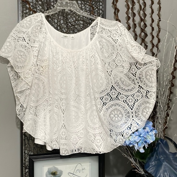 Cato Tops - WHITE Lace Top